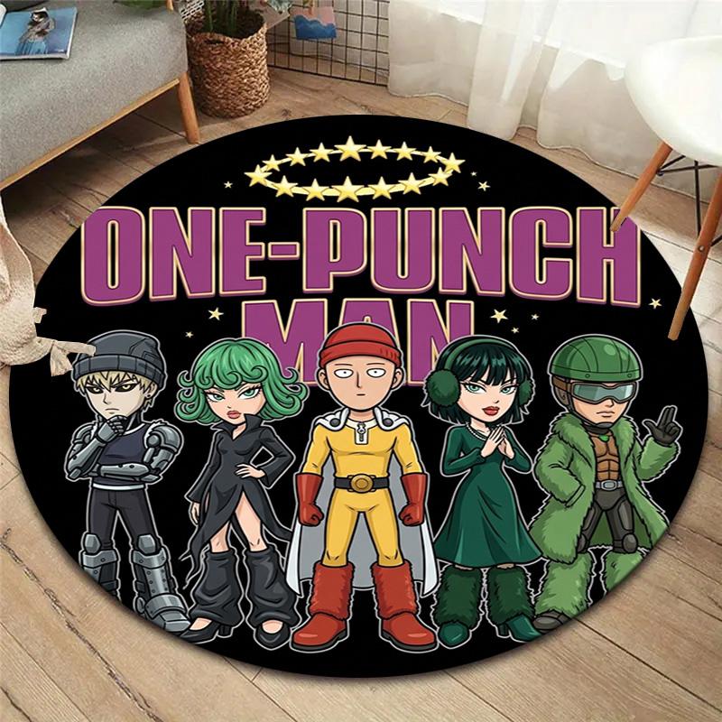 Onepunch Man Round Area Rug Carpet Rug For Living Room Bedroom Sofa Playroom Decor Nonslip Floor Mat