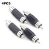 4 Pcs/lot Dual RCA Male To Male RCA Coupler Connector Adapter AV Cable Plug CCTV Connector Video Audio