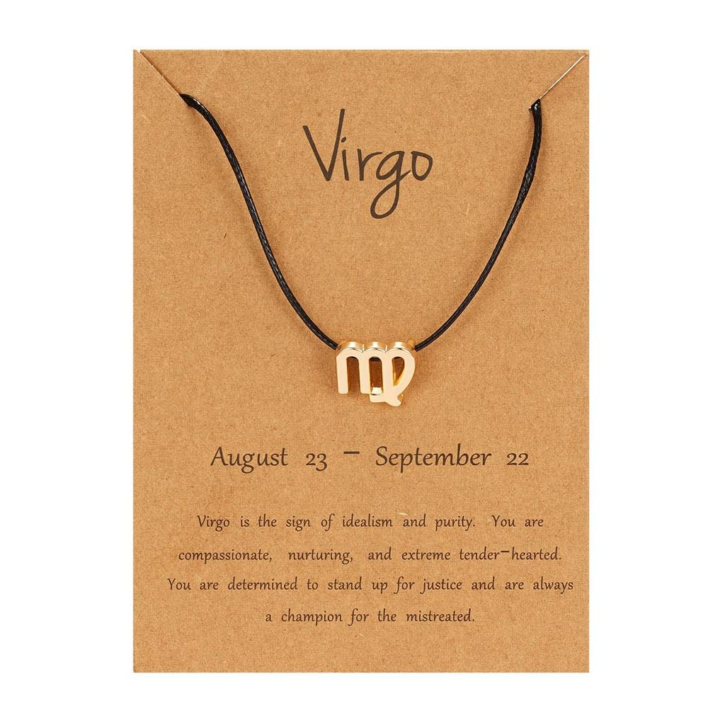 Элегантный браслет из черного и красного плетеного шнура с символами 12 знаков зодиака для Льва и Девы