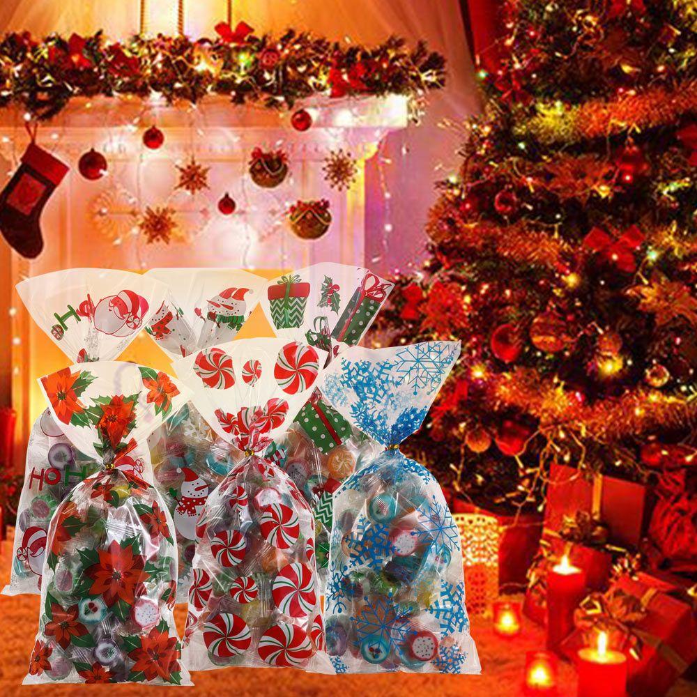 New Year Snowmen Snowflakes Gifts Box Merry Christmas Biscuit Bags Candy Treat Bag Xmas Candy Bags