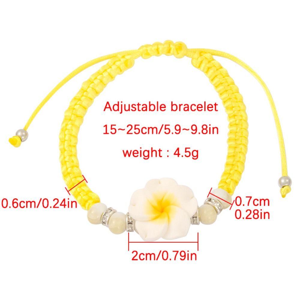Boho Polymer Clay Braid Rope Bracelet Beads Bohemian Beach Jewelry Flower Bracelet Jewelry Gifts