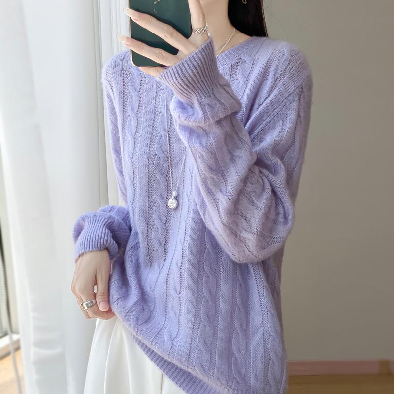 Женский кашемировый свитер Qinghe кашемир 30% кашемир 70% шерсть осенне-зимний пуловер теплый и модный