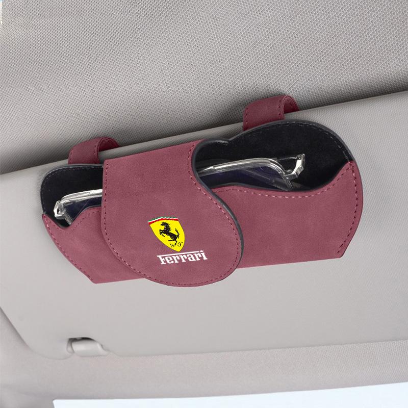 Car Glasses Case Sunglasses Storage Box Clip For Ferrari SP1 812 F40 F12TDF SF90 458 488 599 612 FF F12 Decoration Accessories JQ3