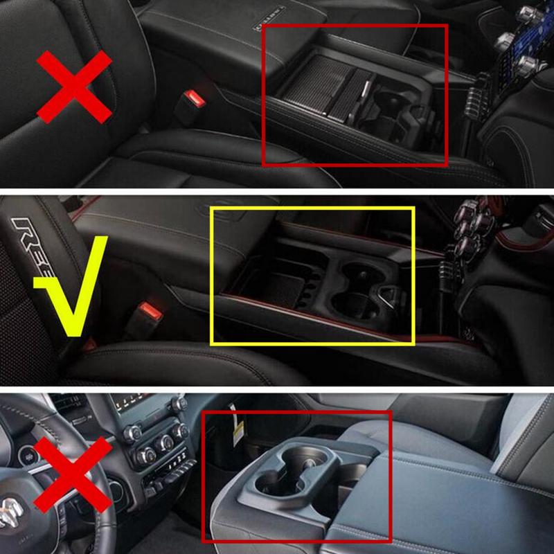 For  - 2024 Dodge RAM 1500 Carbon Fiber Center Console Cup Holder Cover Trim