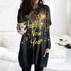 Женская толстовка с круглым вырезом и принтом, платье-рубашка с длинными рукавами и принтом, пуловер свободного покроя, свободный крой, топы с карманами
