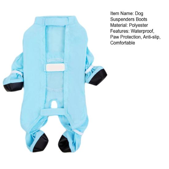 Dog Suspenders Boots Waterproof Dog Shoes Leggings Dirt Proof Dog Jacket with Boots Anti-Slip Dog Pants Paw Protector for Rainy Snowy Days Walking