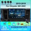 Автомобильный радиоприемник Android 14 мультимедийный видеоплеер для Chrysler 200 200C 2015 - 2019 Carplay Android Auto Stereo GPS навигация WIFI