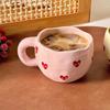 1pcs Hand Painted Love Mug Creative Heart  Water Cup Ceramic Milk Mug With Handle Valentine's Day Gift 2026new