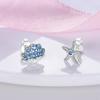 925 Silver Heart Shape Hoop Earrings Moon Snowflake Stud Earrings for Women Gift Wedding Party Silver Fashion Jewelry