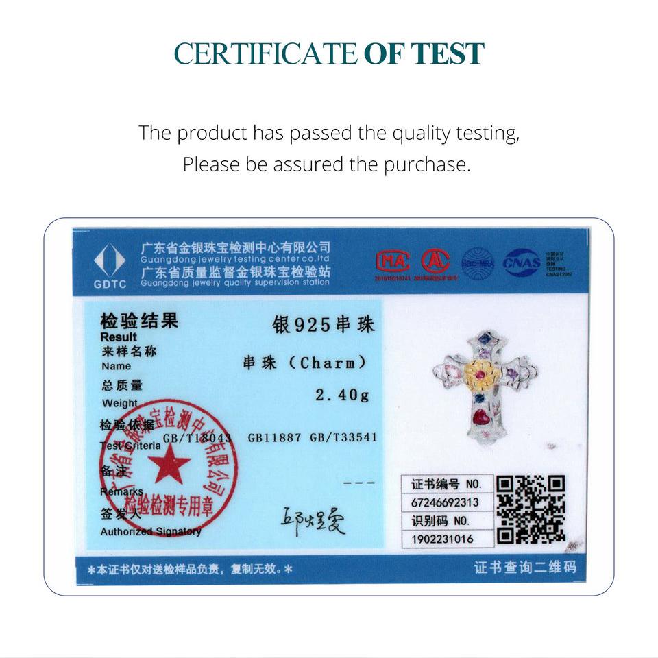 WOSTU 925 Sterling Silver Mother's Day Gold Charm Heart Wing Pendant Cross Tree Stopper Beads Fit Original Bracelet Guard Gift