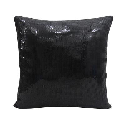 Yuga Black Sequin Metallic Throw Sparkle Pillow Cover Wedding Decor Lounge 12X12