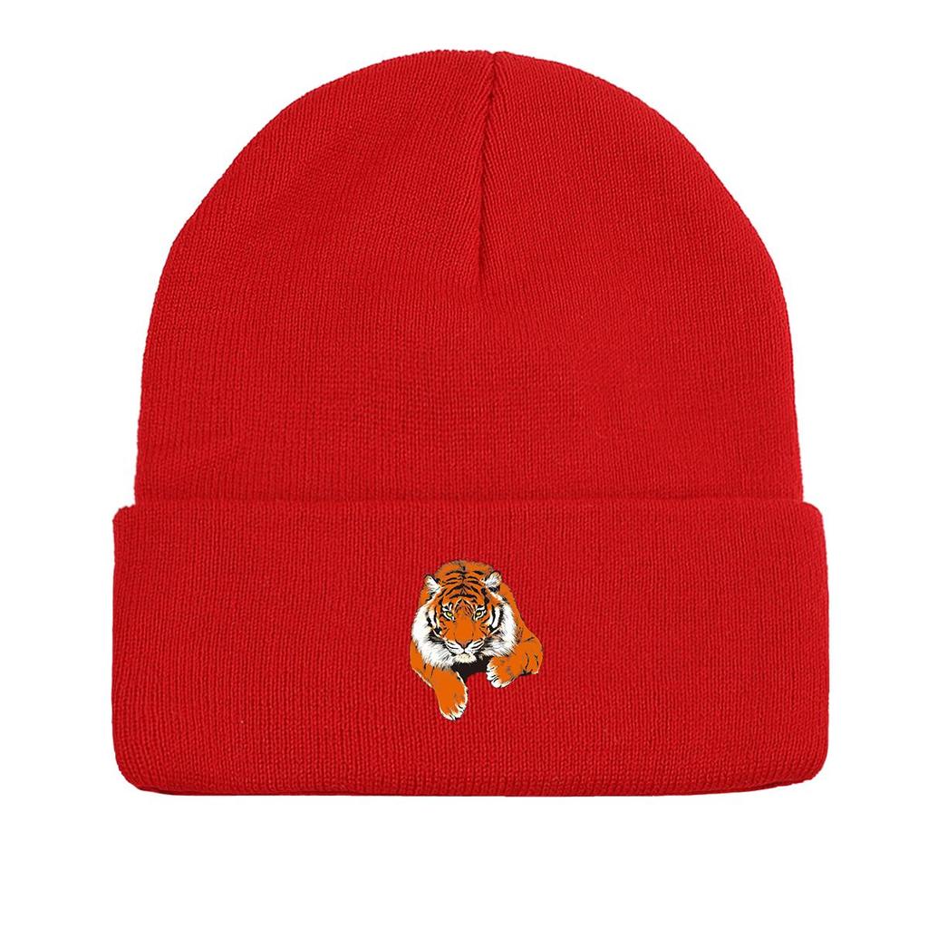 Lifelike Tiger Winter Knitted Cap Beanie, Animal Man Cap Stretchy Autumn Hip Hop Bobble Hat Knit Hat Beanie
