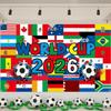 QZB2654 Чемпионат мира по футболу 2026 США-Канада-Мексика Флаг болельщика Ткань для подвешивания Декорация фона