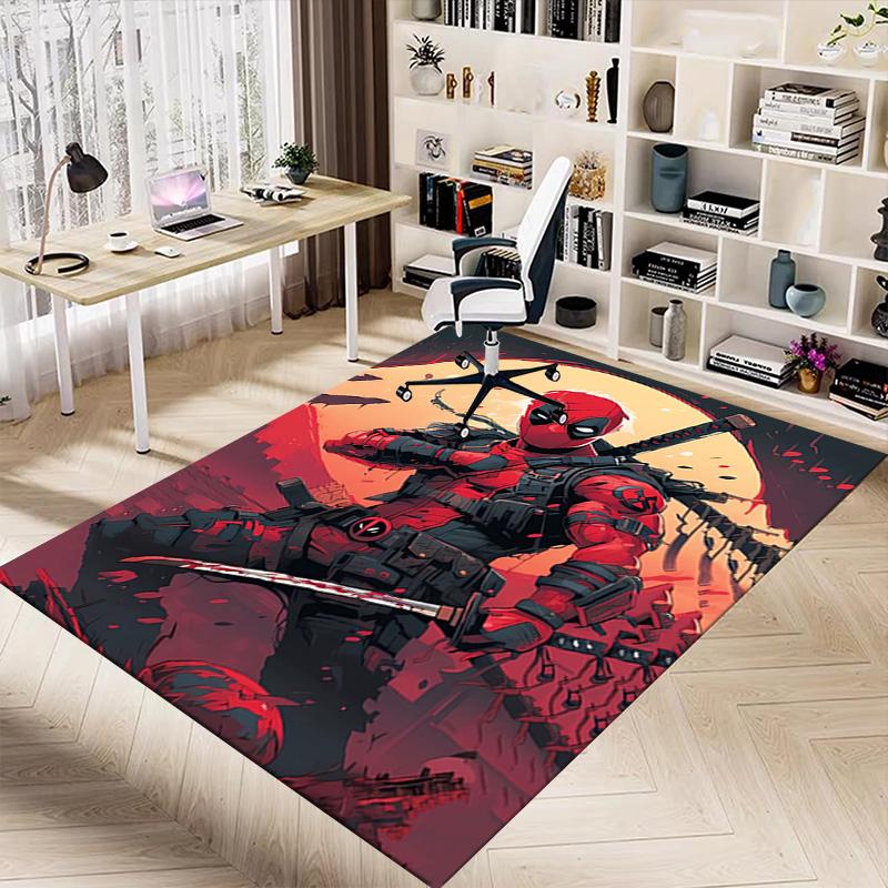 Deadpool Action Carpet For Playroom Bedroom Living Room Sofa Home Decorkids Game Area Rug Nonslip Floor Mat
