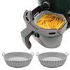 Lifuncren New Tempura Paper Airfryer Liner Pack из 2 шт. Многоразовая бумага для фритюрницы Внутренний диаметр 17 см с ручкой Силиконовый горшок для фритюрницы Термостойкий