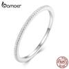 BAMOER из стерлингового серебра 925 пробы, простое штабелируемое кольцо, минималистское кольцо «Вечность», посеребренное для женщин, ювелирное изделие, подарок