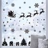 Счастливого Рождества Наклейка на стену Мультяшный Черный Силуэт Санты Снежинка Наклейка на стекло Самоклеящаяся