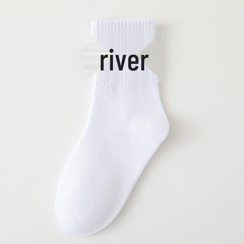Дышащие полосатые детские носки: Осень/Зима, Влагоотводящий, Антибактериальный, Повседневный Спортивный, Средняя высота голенища, Черный/Белый/Серый, Корейский стиль