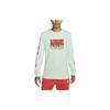 Sportswear Letter Logo Print Round Neck Long Sleeve T-Shirt Men Tops Mint-Green DX1051-379