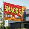 1pc Single-Sided Printed Flag, Durable Polyester Material - 2D Flat, 2D Flat, Vibrant Red And Yellow Color Scheme for "Snacks And Drinks" Banner, 91.4