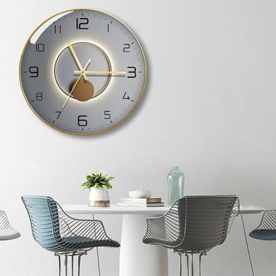 12-дюймовые изогнутые часы, бесшумные стеклянные настенные часы, деревянная задняя панель, современные круглые часы
