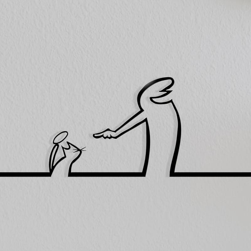 Металлический Настенный Декор Кованый Железный Знак Домашний Интерьер Дверной Проем Искусство Подвесная Картина Декор Комнаты Счастливый Кот Домашнее Украшение