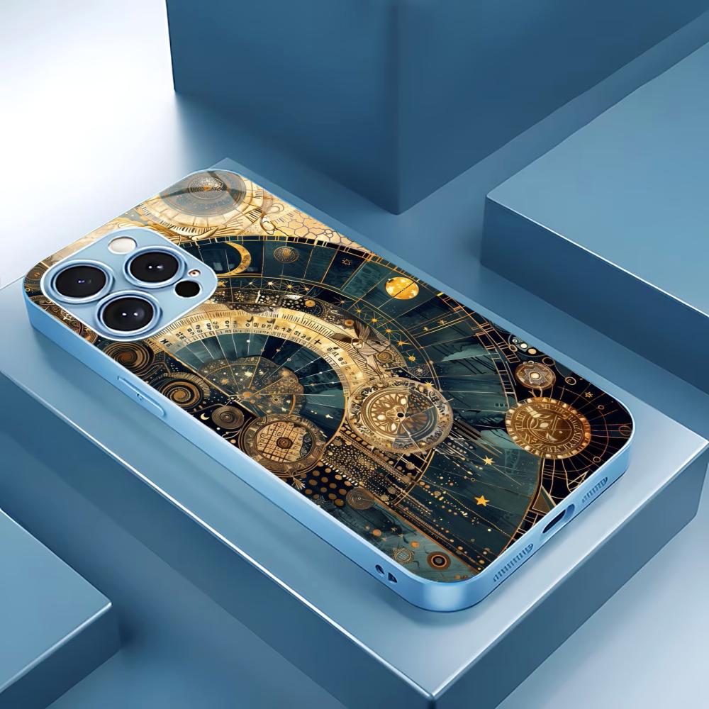 Время корона новый Хит продаж защитный чехол Чехол для телефона Металлический окрас Стеклянный чехол для телефона для iPhone 17 16 15 14 13 12pm Pro Plus