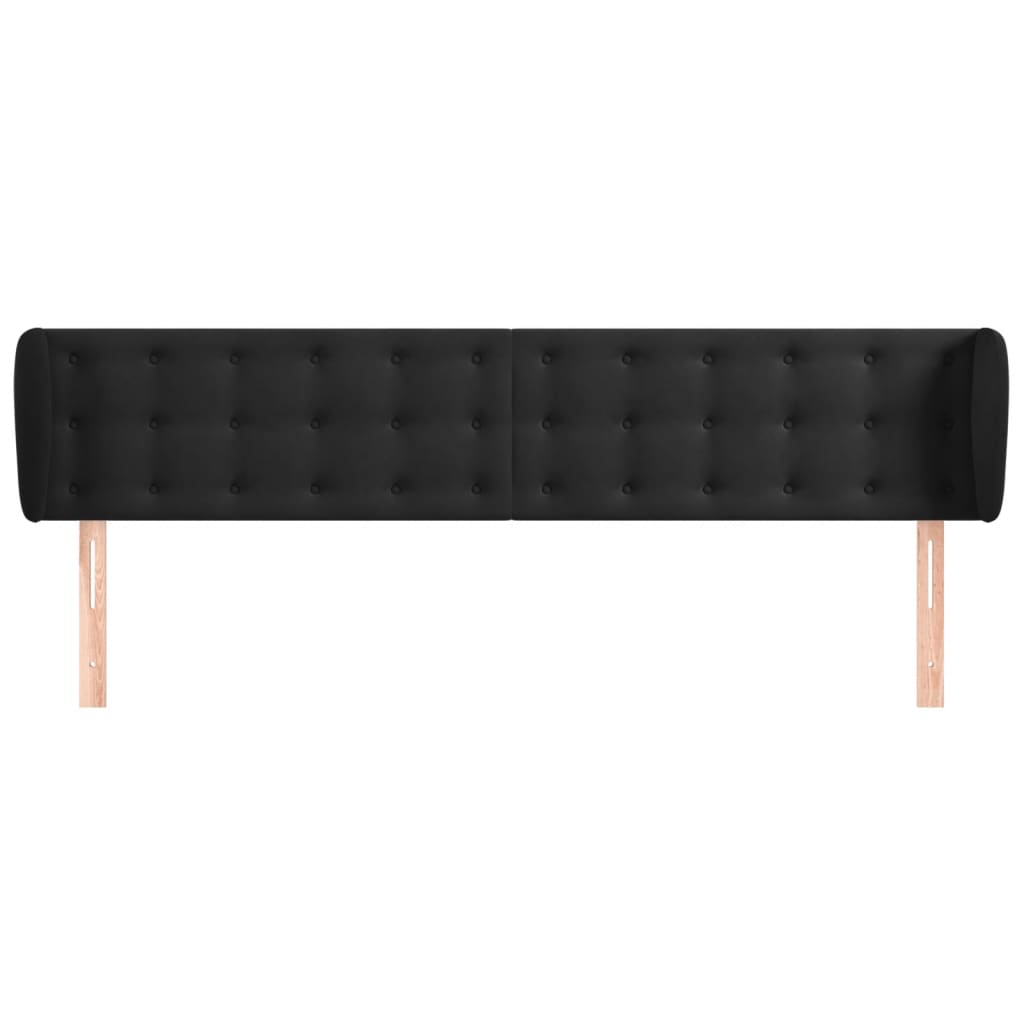 Headboard with Ears Black 163 x 23 x 78 88 cm Velvet