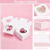20pcs Square Kraft Paper Muffin Storage Gift Boxes Heart Visible Winbow Gift Packaging Case for Cake Packaging WhiteSmoke 10x10x6.5cm
