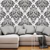 Black White Baroque Pattern Flower Vine Abstract  Window Curtains Scenic Curtains for Living Room Decorative Items Living Room