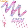 5/10pcs Flashing Star Gym Ribbons Dance Ribbon Rhythmic Art Gymnastics Ballet Streamer Twirling Rod Rainbow Stick Training 2M/4M