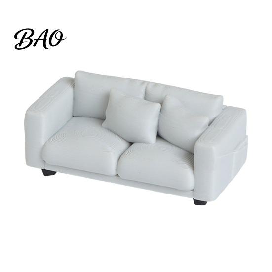 Small Decorative Couch Miniature Couch, Tiny 2-Seater Furniture Realistic Mini Loveseat Scale for 1/12 Doll Mansion Living Room
