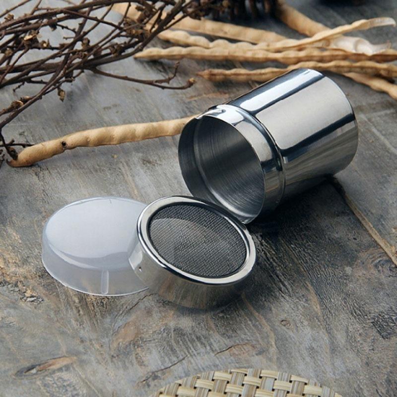 1Pcs Flour Salt Sifter Icing Sugar Stainless Steel Mesh Shaker Dredger Cocoa Chocolate Powder Shaker