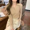Autumn Style Lo-neck Long-sleeved Knitted Bottoming Shirt Women's New Slim-fit Collar Inner Sweater
