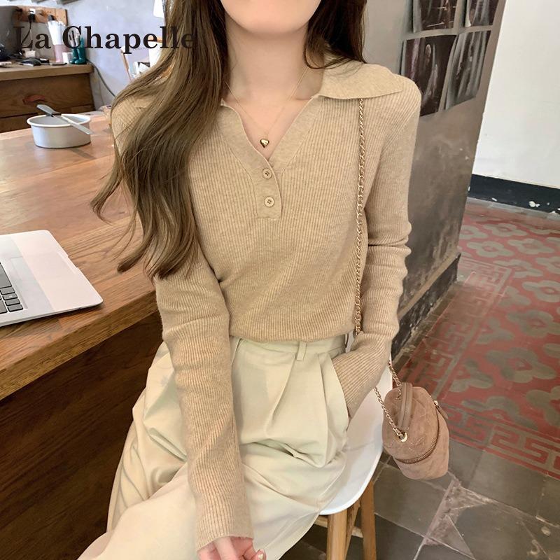 Autumn Style Lo-neck Long-sleeved Knitted Bottoming Shirt Women's New Slim-fit Collar Inner Sweater