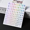 Размер арабские цифры наклейки для ногтей 9 цветов самоклеящиеся наклейки для ногтей 3D лазер простые ветровые наклейки для ногтей