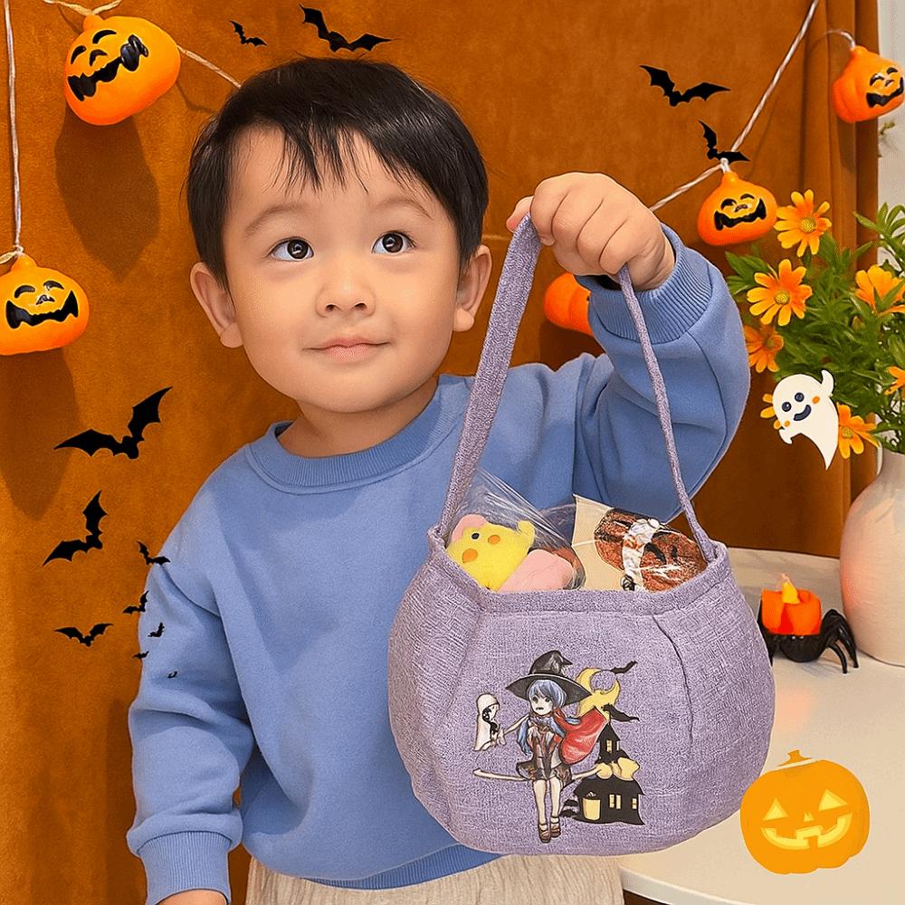 Storage Bucket Halloween Candy Bag Printing Pumpkin Handbag Creative Trick or Treat Bag Children