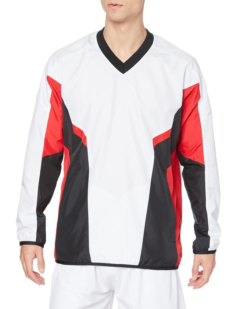 Tennis Wear Windbreaker Shirt Long Sleeve Fully Lined Mesh Water Repellent 62JE1002 White X Black XS [Mizuno] V-Neck