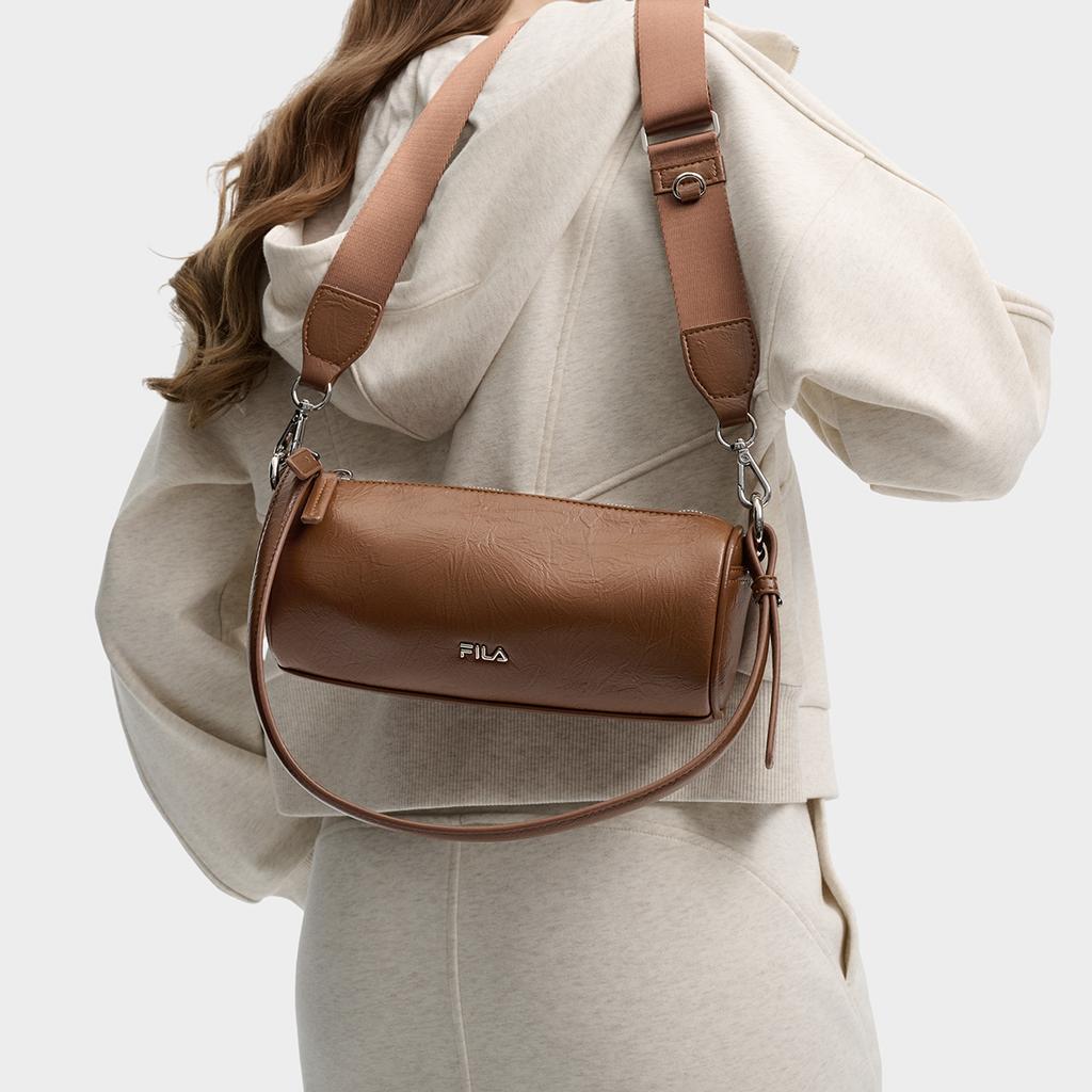 New FILA Wrinkle PU Shoulder Bag Extra Mini Women's Robe Brown F13W439174FBN