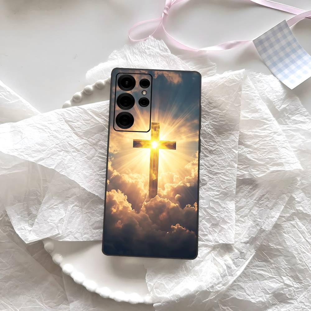 Христианский Крест Иисуса Чехол для Телефона Для Samsung S 24 Fe 25 Ultra Plus 20 Lite 21 30 22 23 24 22 Ultra 5G Fundas