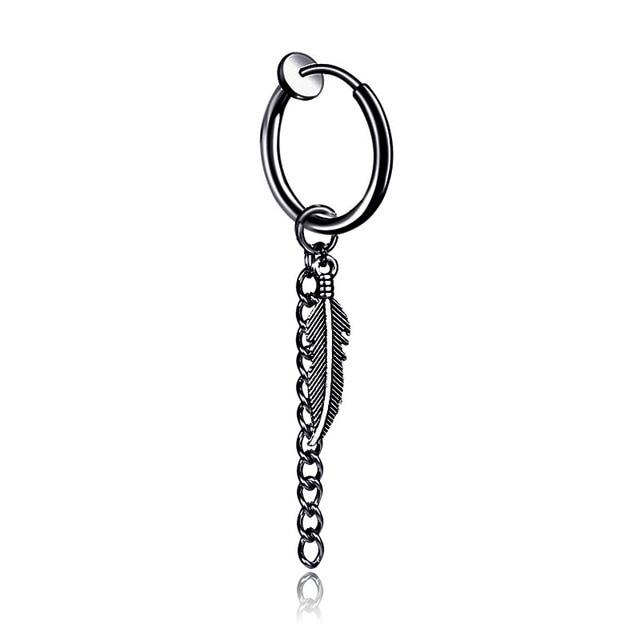 Новые популярные 1 шт. серьги-клипсы из нержавеющей стали безболезненные для мужчин/женщин панк черные непирсинг поддельные серьги ювелирные изделия подарки