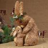 Lovely Straw Easter Rabbit Bunny Figurine Crafts for Spring Festival Decor