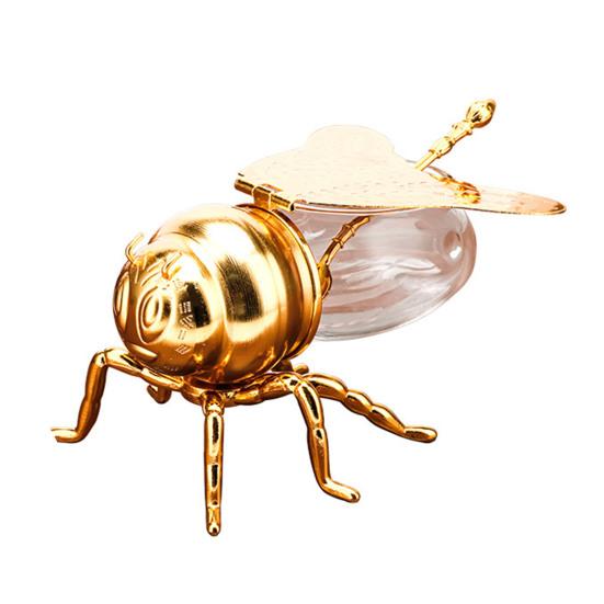 Банка для меда в форме пчелы, горшочек для пчелиного меда, банка для приправ с ложкой, настольная