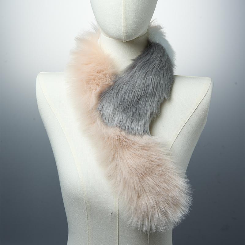 Пушистый женский шарф с воротником, шейный платок, зима-осень, теплые аксессуары из искусственного меха