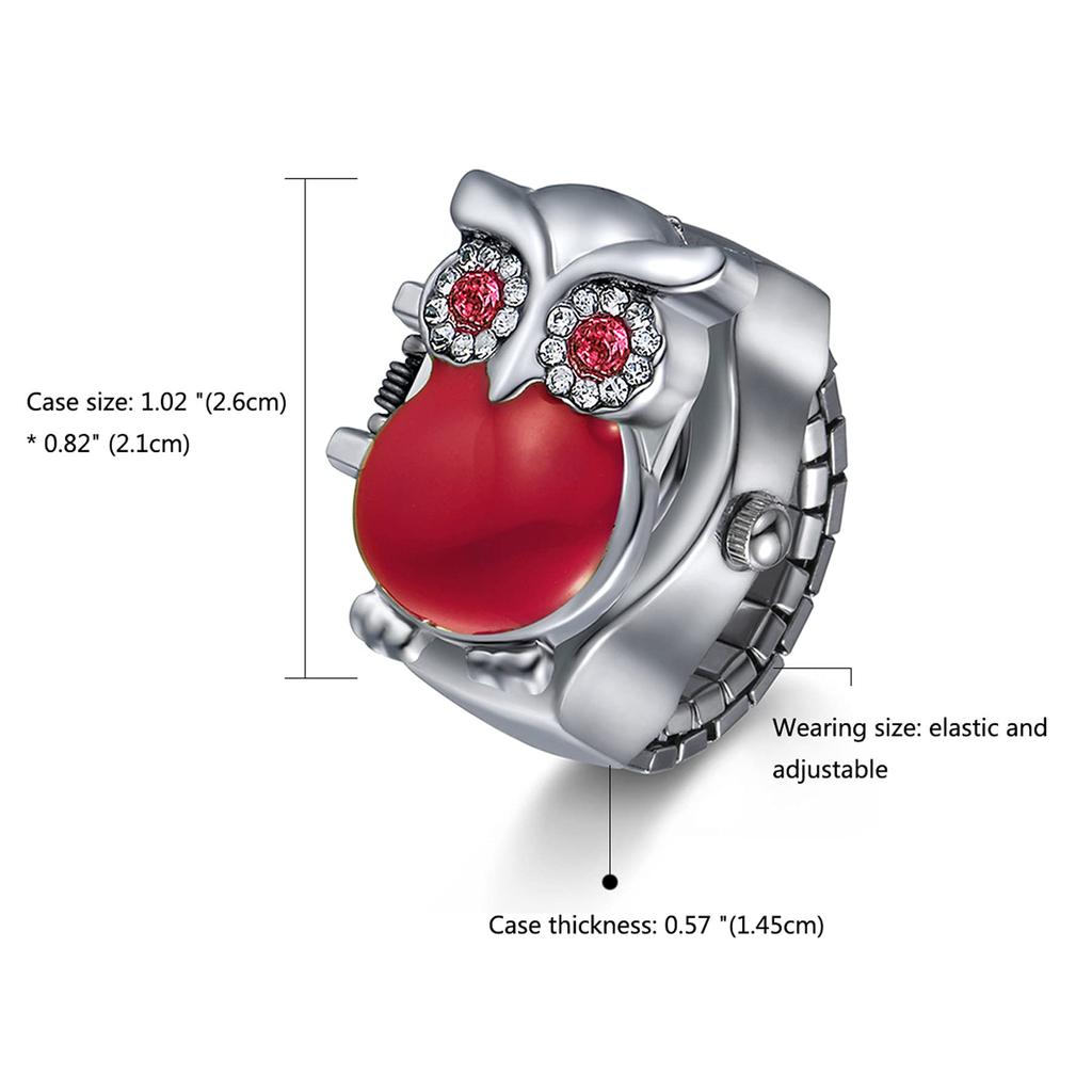 JEWELRYWE Кольцо-часы Простое Большой циферблат Популярные Водонепроницаемые Аналоговые Кварцевые Деловые