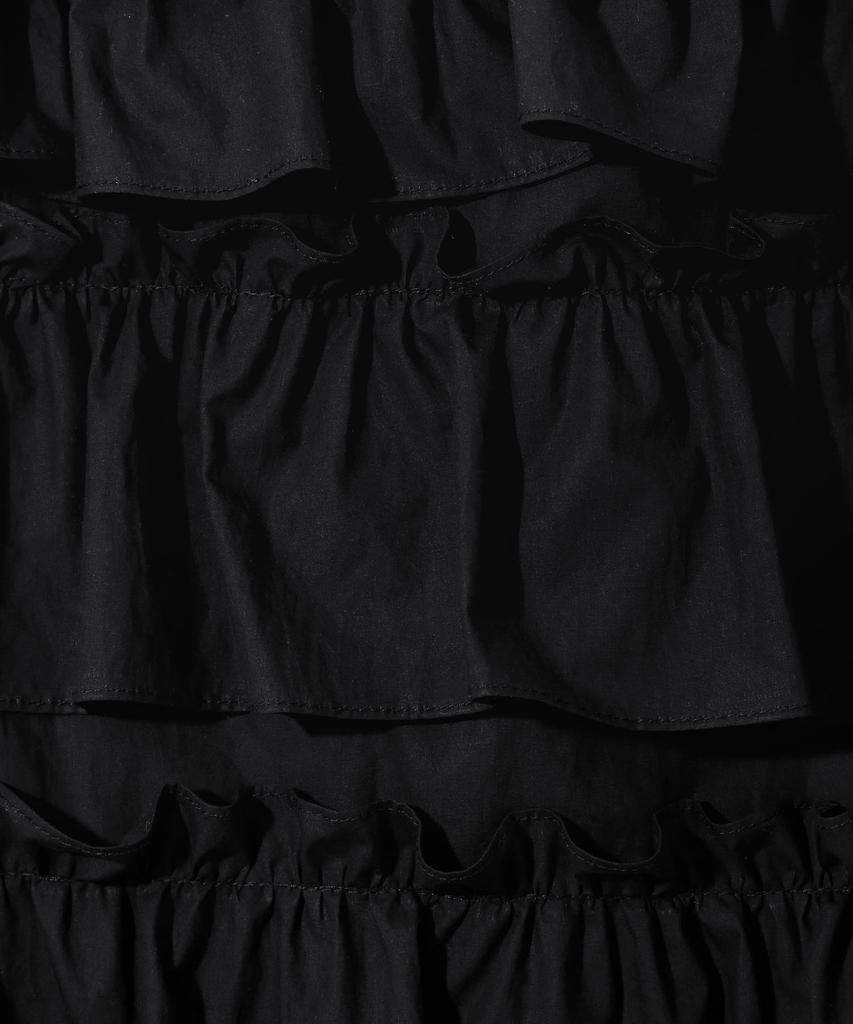 Kijiko Ke702-Frill Cancan Midi Skirt Black