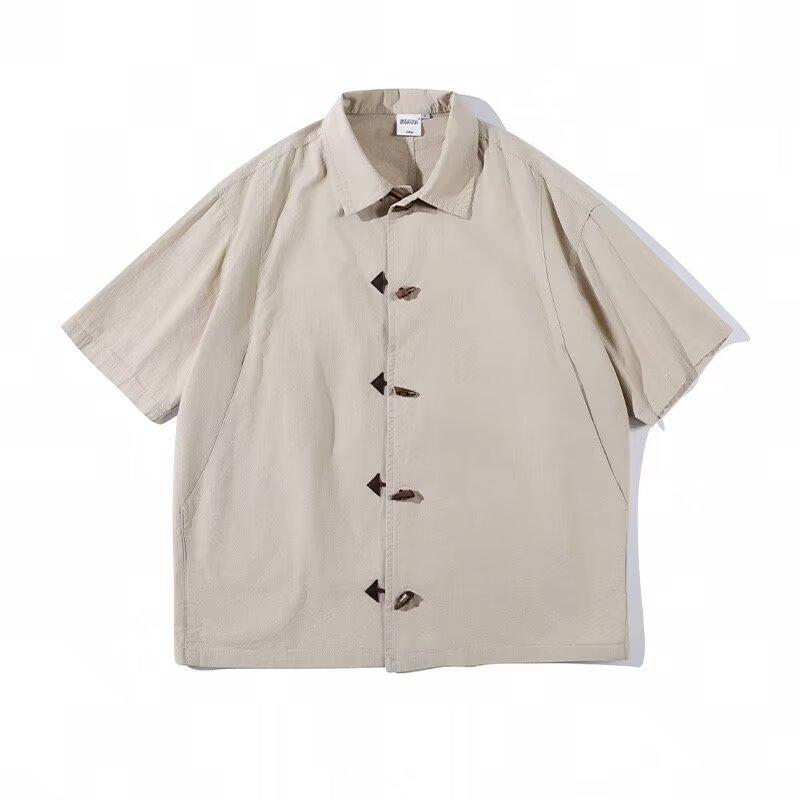 Футболка-поло с коротким рукавом и отложным воротником, мужская модная летняя футболка, корейская версия, облегающая, трендовая, универсальная футболка, топ