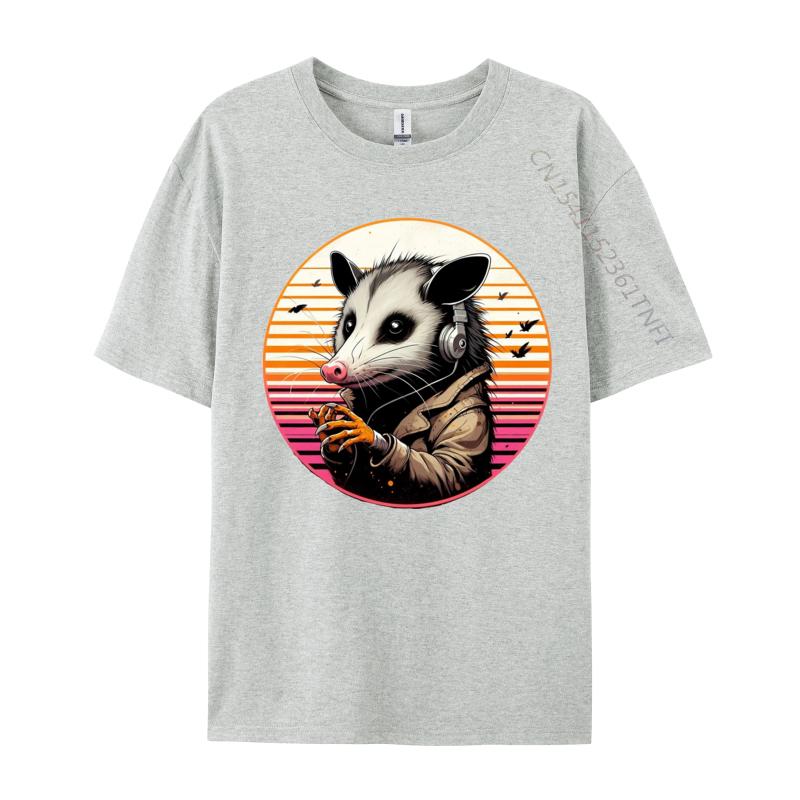 Dark Anime Style Opossum TShirt For Men New Coming Musician Top Tees Men Cotton Tops T Shirt Camisetas