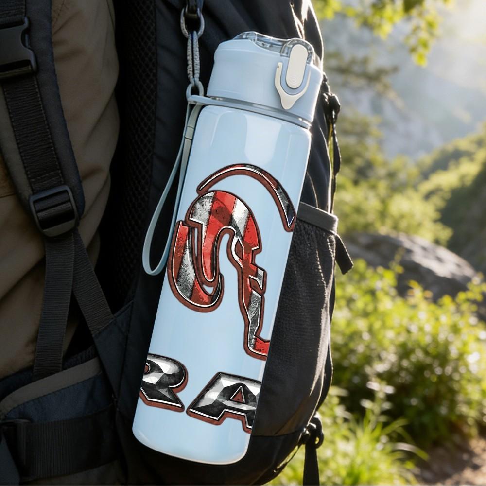 1PC Heart Headphone Music 750ml sports water bottle leakproof straw lid outdoor office home