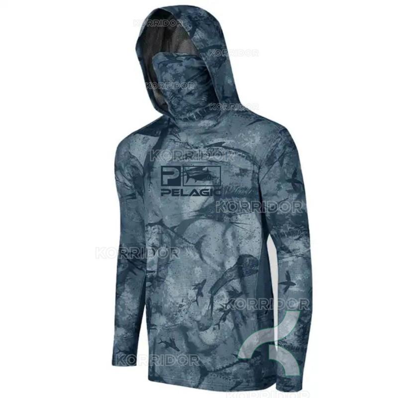 UV Protection Fishing Shirt Long Sleeve Hooded Coverall Men Women Quick Dry Outdoor Angling Gear
